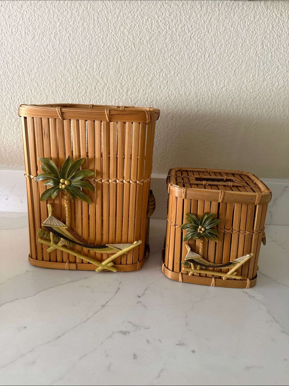 Rattan Bathroom Set of 2